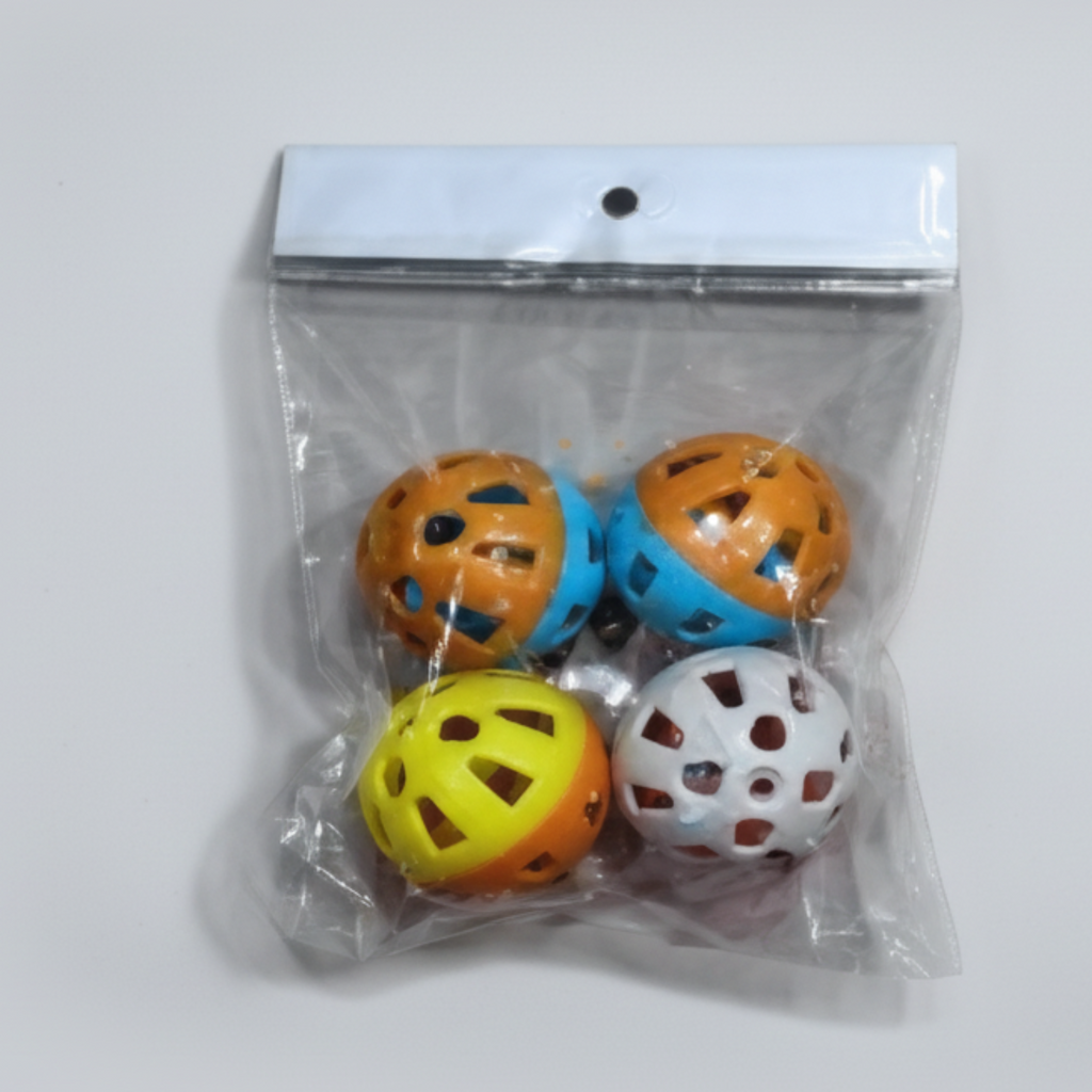 Cats Playing ball Toy with bell (4 Pcs)