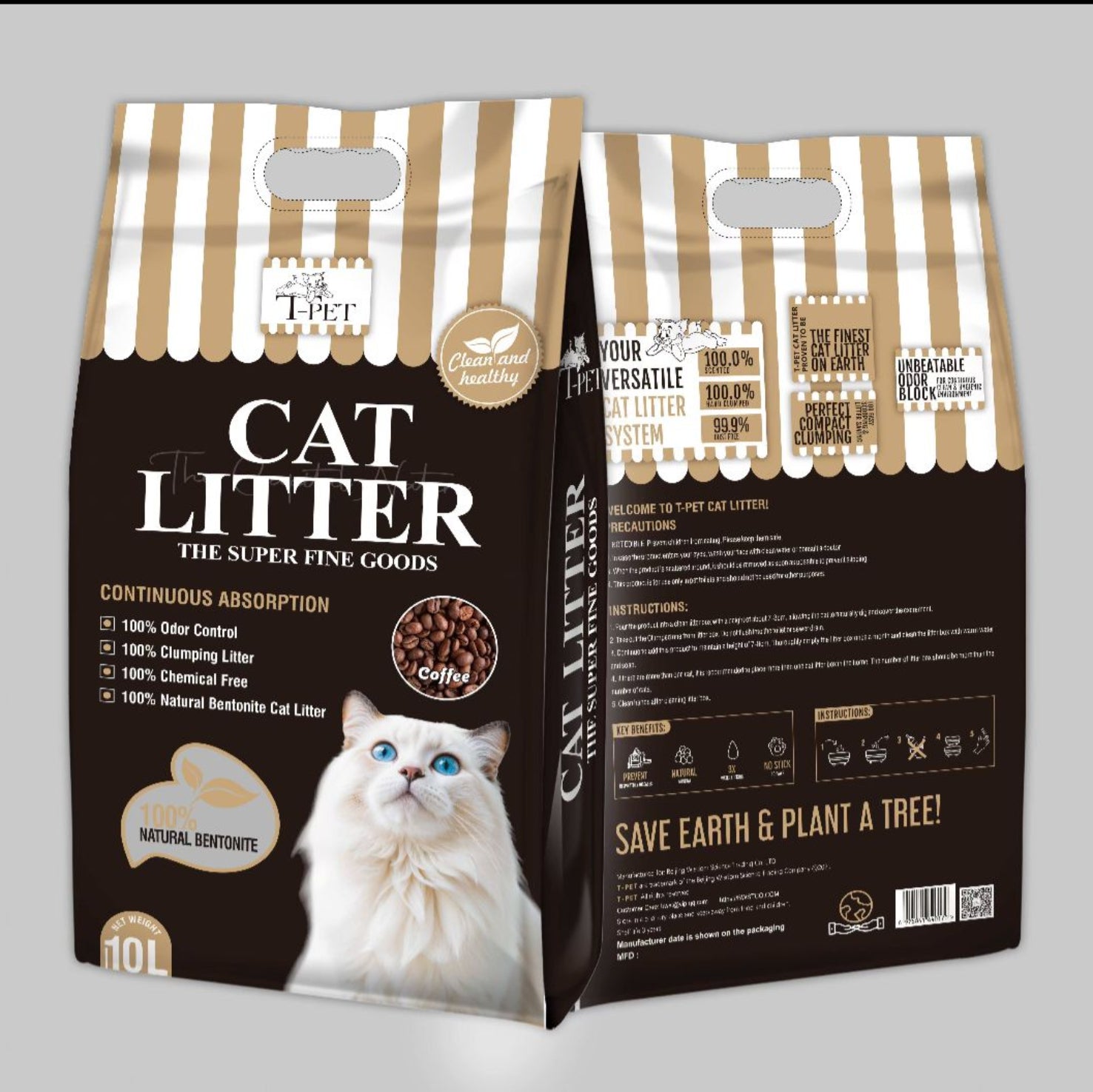 T Pet Cat Litter 10L (Apple, Coffee, Lemon & Levender)