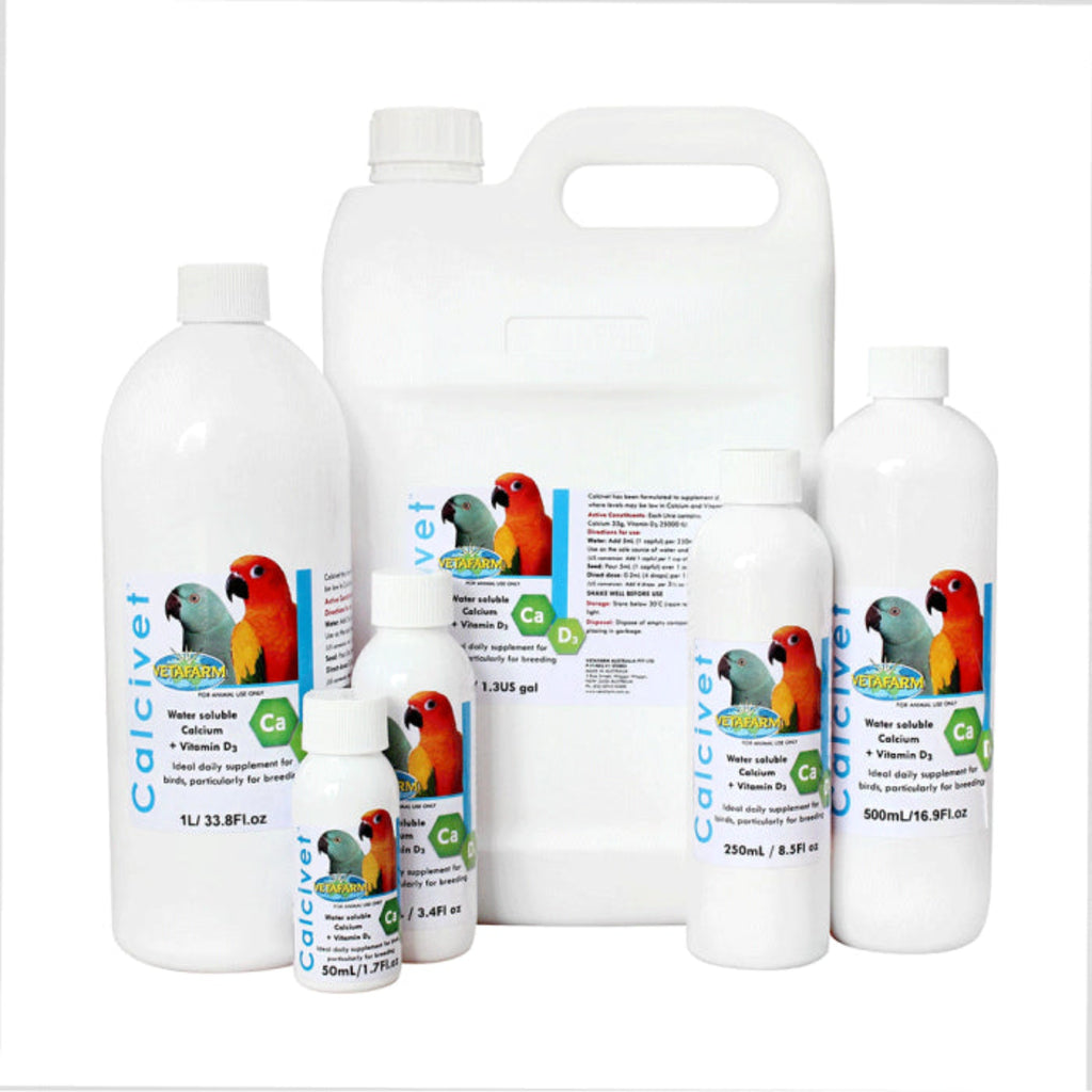Calcivet – Liquid Calcium Supplement with Vitamin D3 for Birds