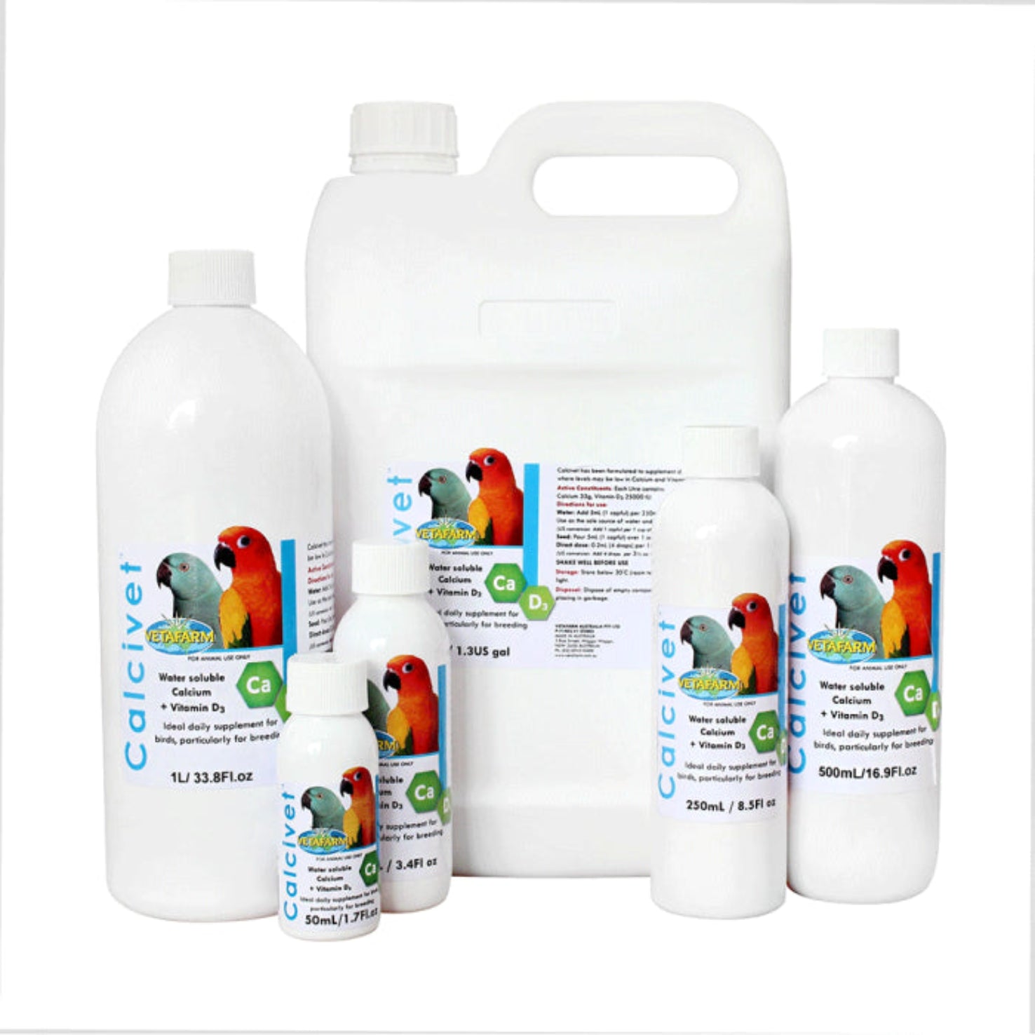 Calcivet – Liquid Calcium Supplement with Vitamin D3 for Birds