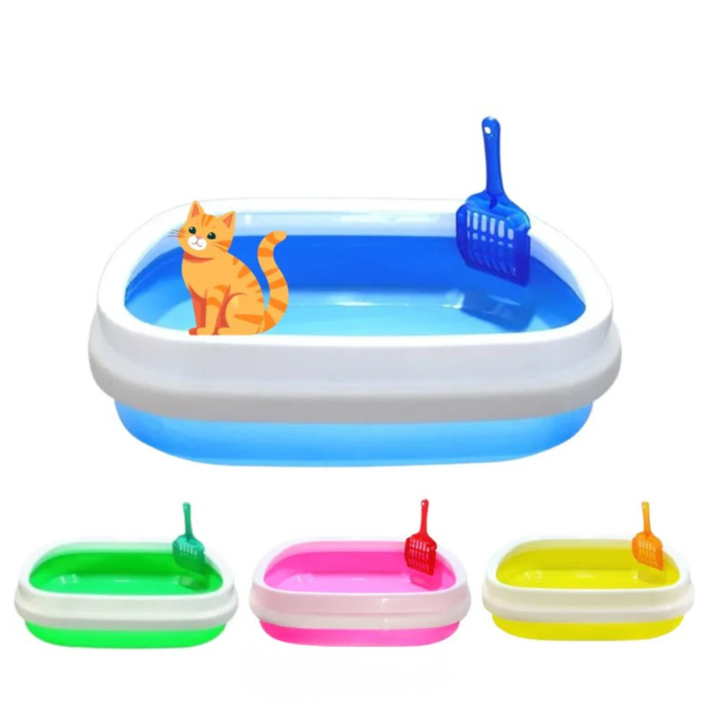 Large Cat Litter Tray with Lid & Scoop - Imported