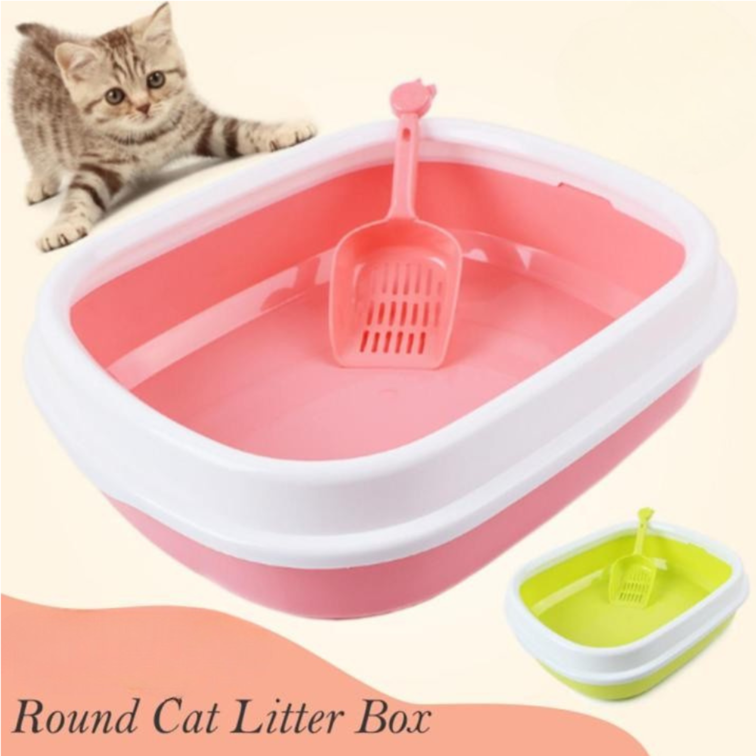 Large Cat Litter Tray with Lid & Scoop - Imported