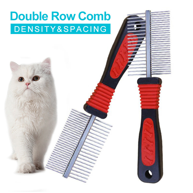 Pet comb - red | double sided stainless steel