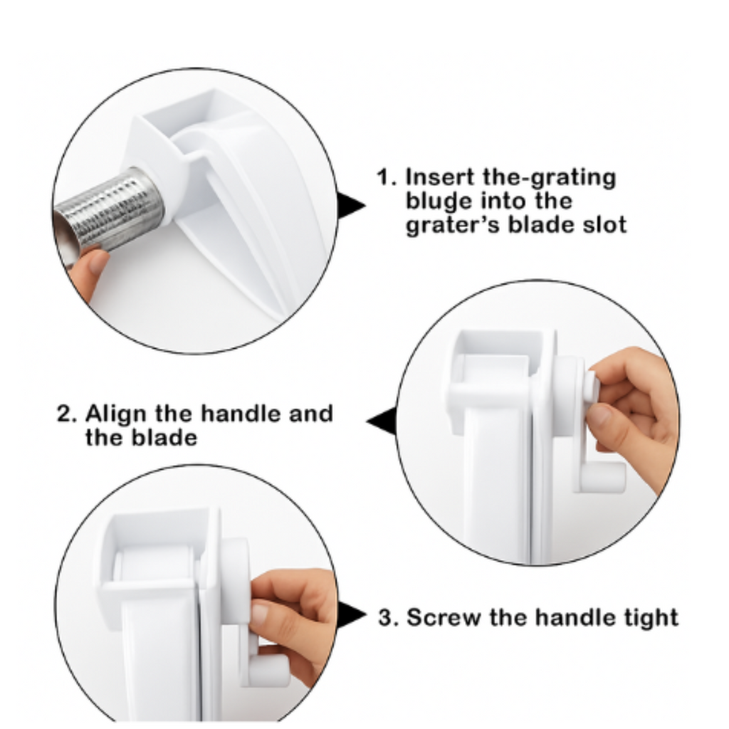 Handheld Rotary Grater – Egg & Veggies Crusher