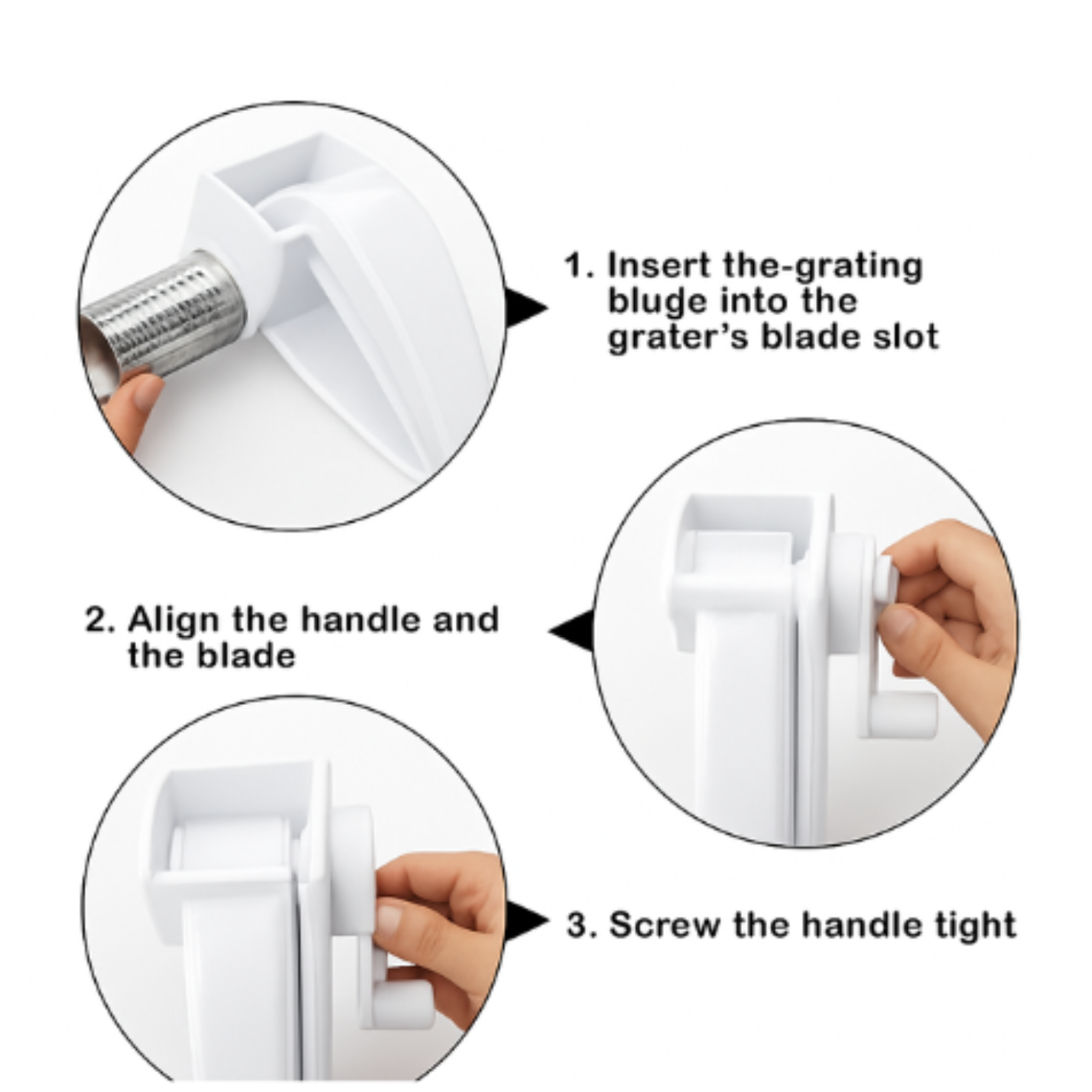 Handheld Rotary Grater – Egg & Veggies Crusher