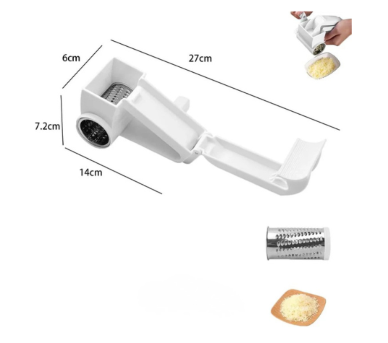 Handheld Rotary Grater – Egg & Veggies Crusher