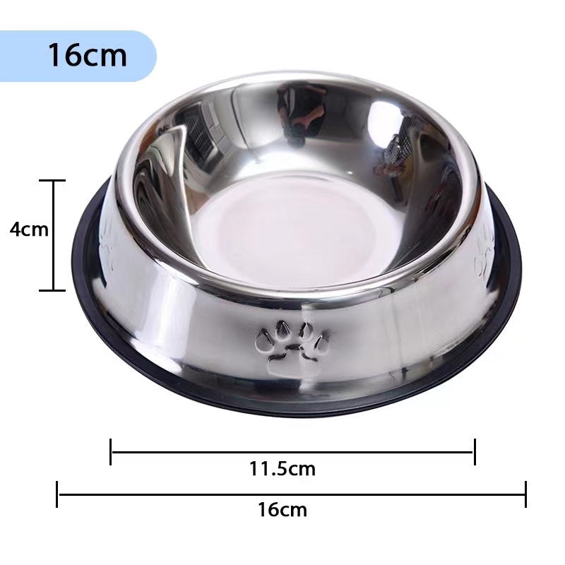 Pet Dog Cat Thick Stainless Steel Non-slip Feeding Bowl